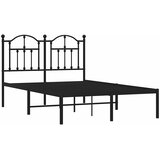  Metalni okvir za krevet s uzglavljem crni 120x200 cm | shoptok.hr