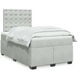 vidaXL Box spring postelja z vzmetnico svetlo siva 120x190 cm žamet | Shoptok.si