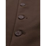 Ombre Fitted men's structured knit vest with lapels - brown | Eponuda.ba