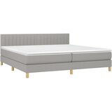  Krevet s oprugama i madracem svjetlosivi 200 x 200cm od tkanine | shoptok.hr