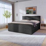 MID.YOU POSTELJA BOXSPRING 180 cm x 200 cm , les, kovina, umetna masa, tekstil, karton, leseni material črna | Shoptok.si