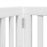 vidaXL Ograda za pse z vrati zložljiva 15 panelov bela 750 cm les | Shoptok.si
