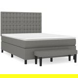 Maison Chic Box spring postelja - Vzmetna postelja z vzmetnico temno siva 140x200 cm blago SL8289, (21902639) | Shoptok.si