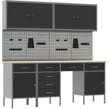  Set radnog stola od 10 komada crni čelik | shoptok.hr