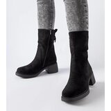 Gemre Black eco-suede block heel ankle boots Agordino | Shoptok.si