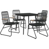  5-dijelni vrtni blagovaonski set od PVC ratana crni Crna | shoptok.hr