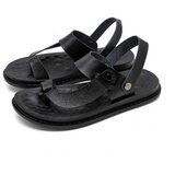 INF Moške japonke iz PU usnja, velike velikosti, mehki podplat, sandali za na plažo Black 47, (5000158644) | Shoptok.si