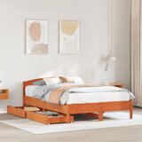 vidaXL Posteljni okvir brez vzmetnice voščeno rjav 135x190 cm borovina Cene
