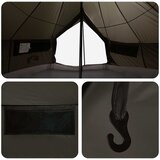 Tipi šator Smeđa siva 800 x 800 x 430 cm Poliester i čelik | Eponuda.ba