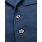 Ombre Men's SLIM knit jacket with subtle texture - dark blue | Shoptok.si