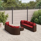 vidaXL 9-dijelni set vrtnih sofa s jastucima poliratan smeđi | shoptok.hr