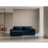 Cosmopolitan Design Tamno plava baršunasti sklopiva/s prostorom za odlaganje kutna garnitura Belfast – | shoptok.hr