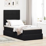 LED krevet za pohranu s madracem Crna 100 x 200 cm Baršun | shoptok.hr
