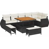  Sjedeća garnitura za vrt 9 kom. Crna poliratan 100 x 100 x 71 cm | shoptok.hr