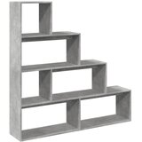 Pregrada regal za knjige 4 razine sivi 143,5x29x143,5 cm drvo | shoptok.hr