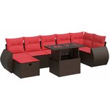 vidaXL 8-dijelni set vrtnih sofa od poliratana s jastucima crni bagrem | shoptok.hr