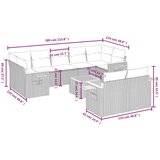  9-dijelni set vrtnih sofa s jastucima bež od poliratana | shoptok.hr