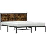 vidaXL Metalni okvir kreveta s uzglavljem boja hrasta 140 x 200 cm | shoptok.hr