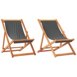  Sklopive stolice za plažu od tkanine 2 kom sive | shoptok.hr