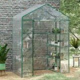 Mini Balcony Garden Greenhouse 4 Metal Shelves PVC Foil 195 x 143 x 73cm | shoptok.hr