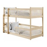 Molarem Home Drveni dječji krevet na kat Boston - svijetlo drvo - 200x90 - Madrac PE pjena 8 cm-spužvasti madrac | shoptok.hr