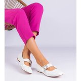 Gemre White patent ballet flats adorned with a buckle Furseda | shoptok.hr