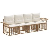  Set vanjskih sofa 4 pcs Prirodna i krema bijela Poliester | shoptok.hr
