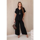 Kesi Włoski Set with necklace blouse + pants black | Shoptok.si