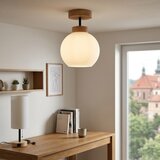 Brilagi LED Plafonski luster RETRO GLASS 1xE27/60W/230V prečnik 15 cm hrast/bela | Eponuda.com