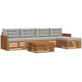  Set vanjskih sofa 6 kom. Prirodna i svijetlo siva | shoptok.hr