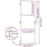Staklena vrata Rezbarija Crna 83 x 3,5 x 201,5 cm Aluminij | shoptok.hr