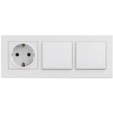 Legrand Dvostruki jednopolni prekidač br. 1 i utičnica 250V/16A SCHUKO sa okvirom NILOE STEP, bela Cene
