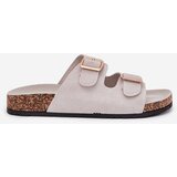 Boto Women's sandals with golden buckles and stitching gray Lunera | Shoptok.si
