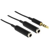 Delock Utičnica Audio Y-kabel [1x 3,5 mm banana utikač - 2x Priključna doza za 3,5 mm banana utikač] 0.25 m Crna | Eponuda.ba