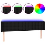 Maison Chic LED posteljno vzglavje - Vzglavna omarica črno 163x16x78/88 cm blago, (22077027) Cene