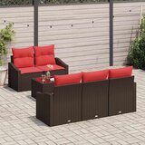  Set sofe 6 kom. 3-Broj sjedala Smeđa i crvena poliratan | shoptok.hr