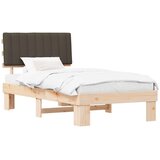 vidaXL Posteljni okvir z oblazinjenim vzglavjem Taupe 100 x 200 cm | Shoptok.si