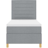  LED Box Spring Krevet Svijetlo siva 90 x 190 cm tkanina | shoptok.hr