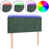 vidaXL LED posteljno vzglavje temno zeleno 100x5x78/88 cm žamet, (20953496) Cene