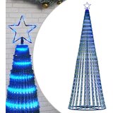 vidaXL Osvetljena novoletna jelka stožec 475 LED modra 247 cm | Shoptok.si