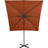  Konzolni vrtni suncobran sa stupom LED 250 cm terakota | Eponuda.com