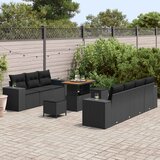  Sjedeća garnitura za vrt 10 kom. 9-Broj sjedala Crna Poli Ratan 221 x 179 x 85 cm | shoptok.hr
