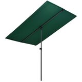 vidaXL Zunanji senčnik z aluminijastim drogom 180x130 cm zelen Cene