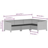  Vrtna sedežna garnitura 4-delna z blazinami siv poli ratan, (20668223) | Shoptok.si