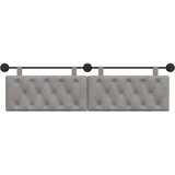 Držeće uzglavlje Zidne Svijetlo siva 190 x 55 x 7 cm Baršun - Svjetlosiva 180 cm bez LED | shoptok.hr
