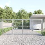 vidaXL mrežasta vrtna vrata srebrna 350 x 175 cm od pocinčanog čelika | shoptok.hr