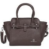 Shelvt Brown women's handbag with silver elements