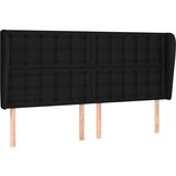 Maison Chic posteljno vzglavje - vzglavna omarica - nočna omarica z ušesi črno 183x23x118/128 cm blago, (21710930) | Shoptok.si