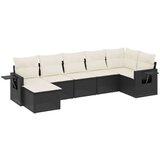  7-dijelni set vrtnih sofa od poliratana s jastucima crni | shoptok.hr