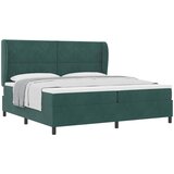  Krevet s opruga kutije Tamnozelena 200 x 200 cm Baršun | shoptok.hr